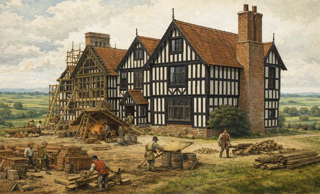 Tudor house construction